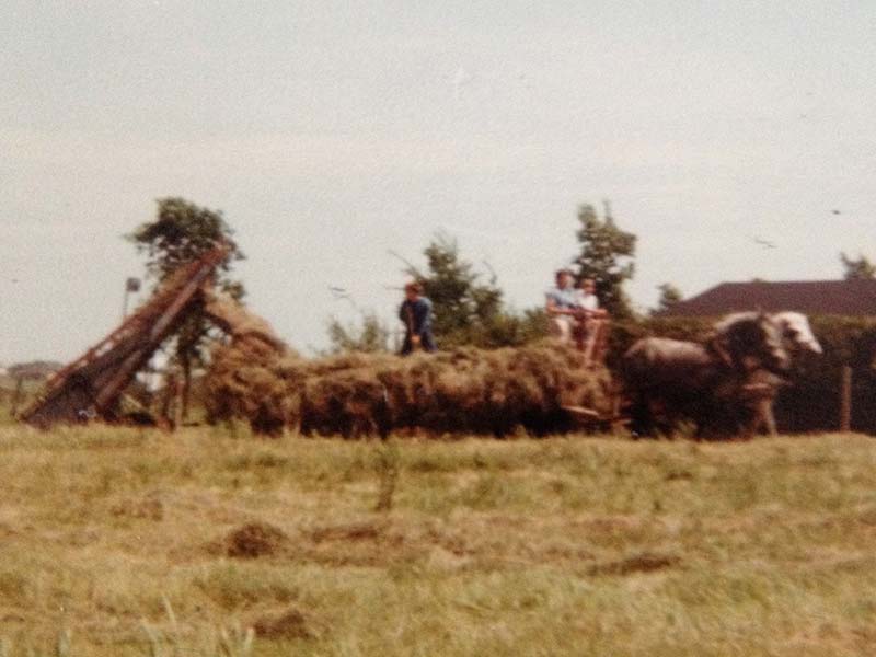 Joel Bernier's brother Gilles Bernier working on the family farm as a child