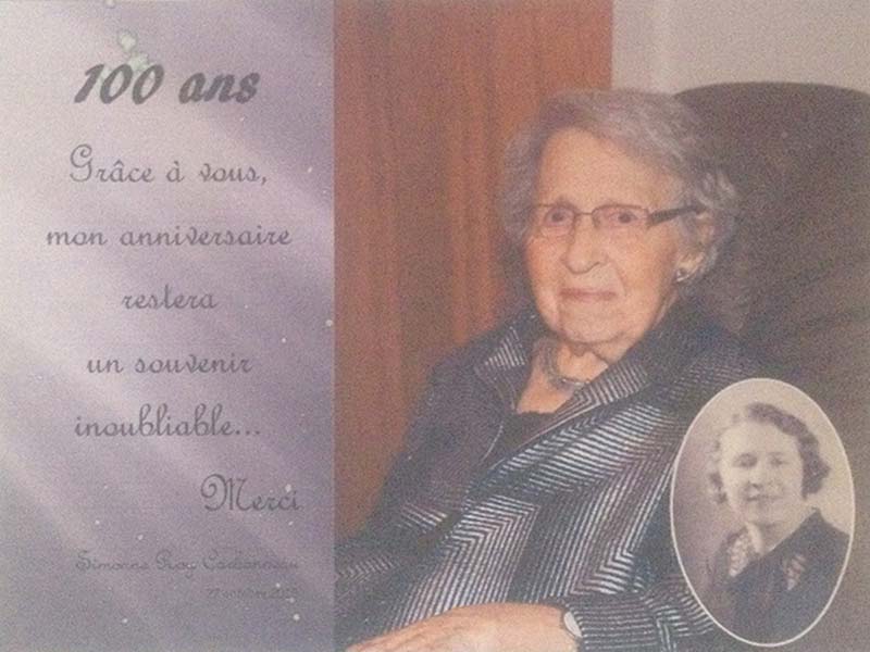 Simone Roy - 100th Birthday